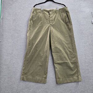 Polo Ralph Lauren Women Pants 14 Green Chino Twill Cargo Back Pockets 24" Inseam